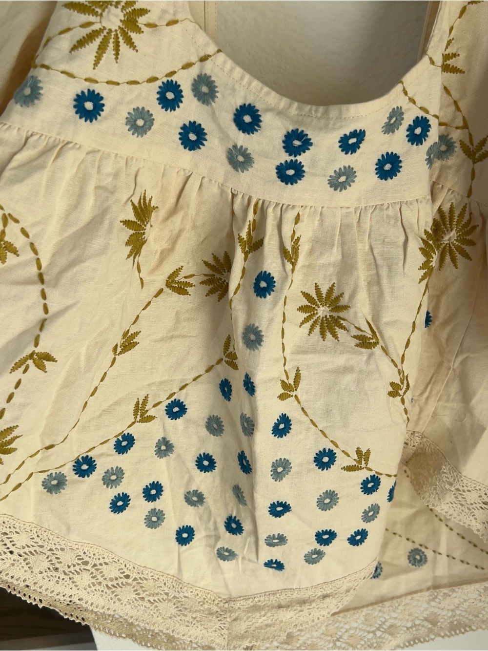 Free People Fairytale In The Mossy Forest Babydoll Tunic in Ivory Cream NWT - Picture 8 of 8